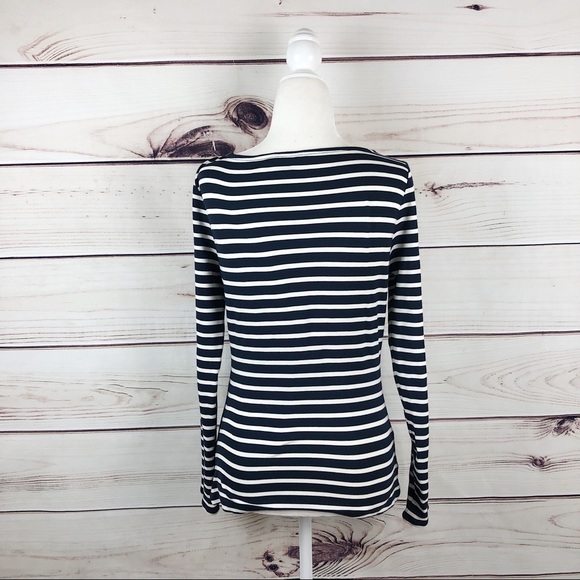 ANN TAYLOR stripe wrap long sleeve size small - Picture 4 of 5